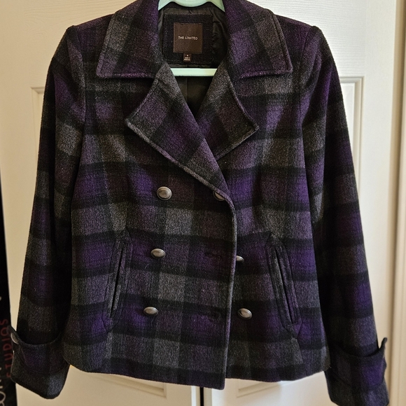 The Limited plaid purple coat 💜 - Picture 6 of 8